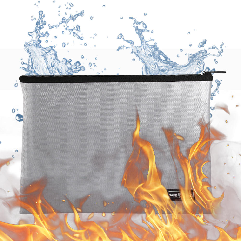 

Fireproof Waterproof Document Storage Box Bag 3 Tier Fire Resistant Safe Portable Travel Storage Bag For Money Jewelry Passport