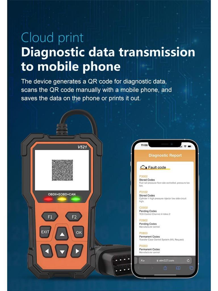 V521 Multifunktionales OBD Auto-Diagnosetool