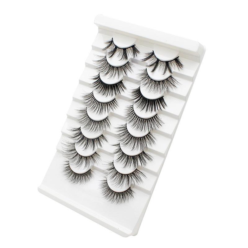8 Paar Volle Dicke Natürliche Wimpern Dicke Biegung Falsche Wimpern 3D Stereoskopische Falsche Wimpern