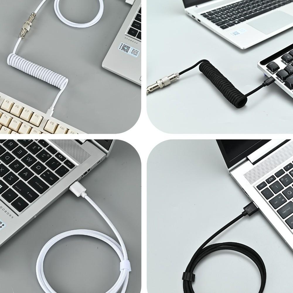 USB Port a Mechanical Keyboard Coiled Cable Mechanical Keyboard Coiling Cord  Computer Accessories