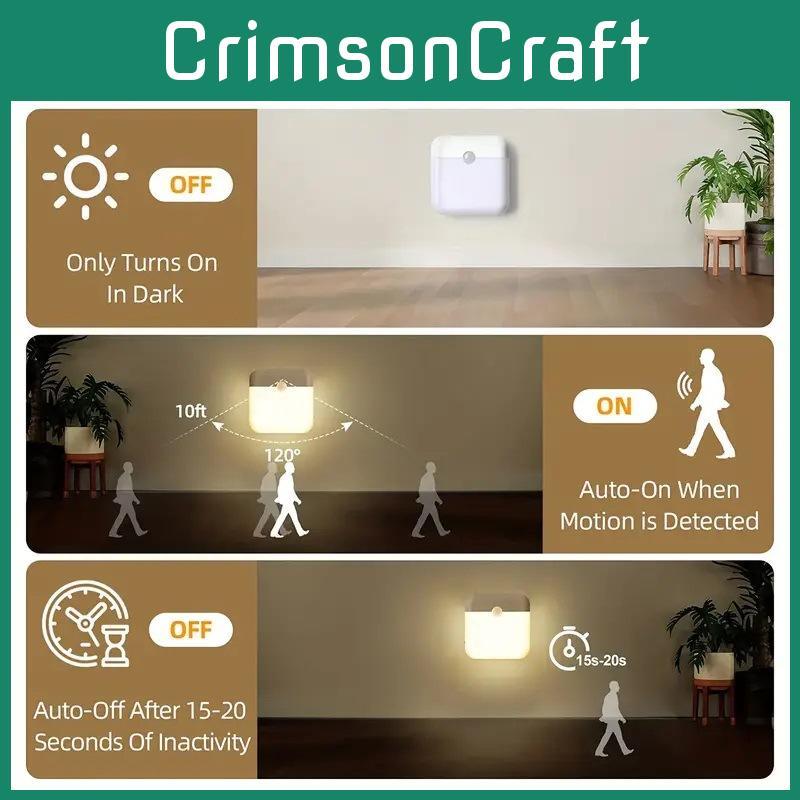 Led Motion Rechargeable Sensor Light Cordless Closet Cabinet Supplies Stair