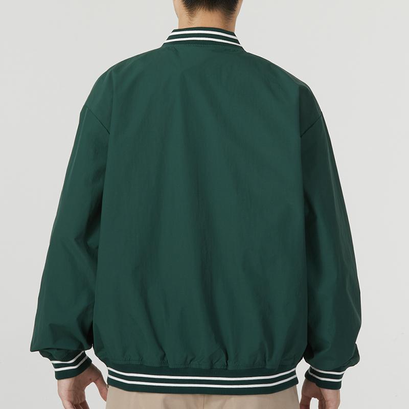 New Balance Jackets Men's Green Baseball Collar Moderate Other AMJ33362-NWG