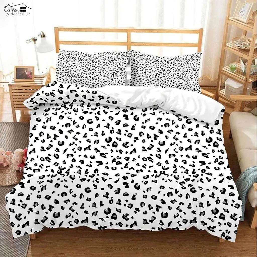 Pink Leopard Black Zebra Print Quilt Cover Soft And Comfortable Duvet Cover Pillowcase Bedding Set Machine Washable 3 Pieces