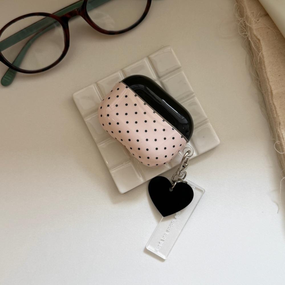 Black Cover Simple Polka Dot for Apple Airpods4 Earphone Case Airpodspro3 Generation Bluetooth Earphone Cover Airpodspro2 Personalized 3rd Generation
