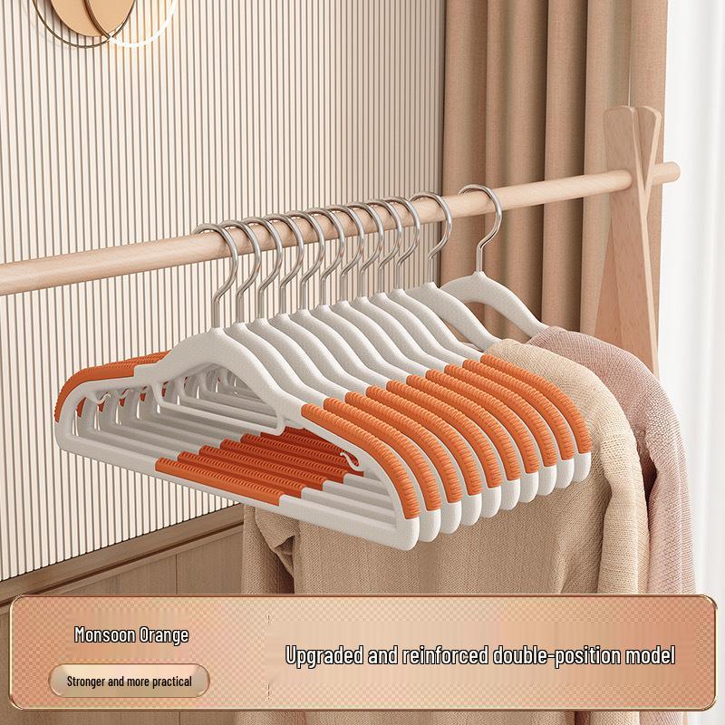 Non-Slip Narrow Short Neck Clothes Hanger with Anti-Shoulder Design