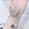 Bell Silver Butterfly Phone Chain Butterfly Mobile Keychain Lanyard Women Girls