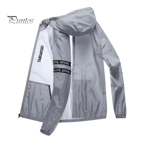 

Мужская летняя солнцезащитная куртка с капюшоном и длинным рукавом на молнии, солнцезащитное пальто на 360 градусов, тонкая свободная верхняя одежда из ледяного шелка 2XL серый