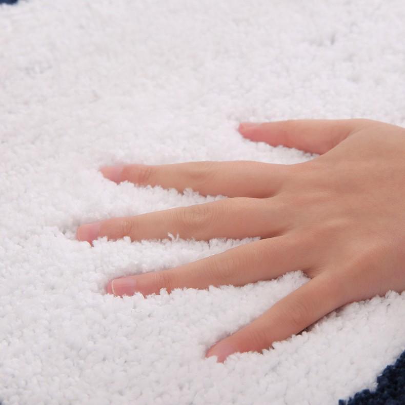 Simple Style Bathroom Water Absorbing Non-slip Flocking Floor Mat