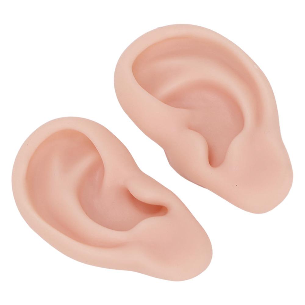 1 Pair Soft Touch Silicone Ear Model Skin Tone Color Ear Piercing Model For Piercing Exercise