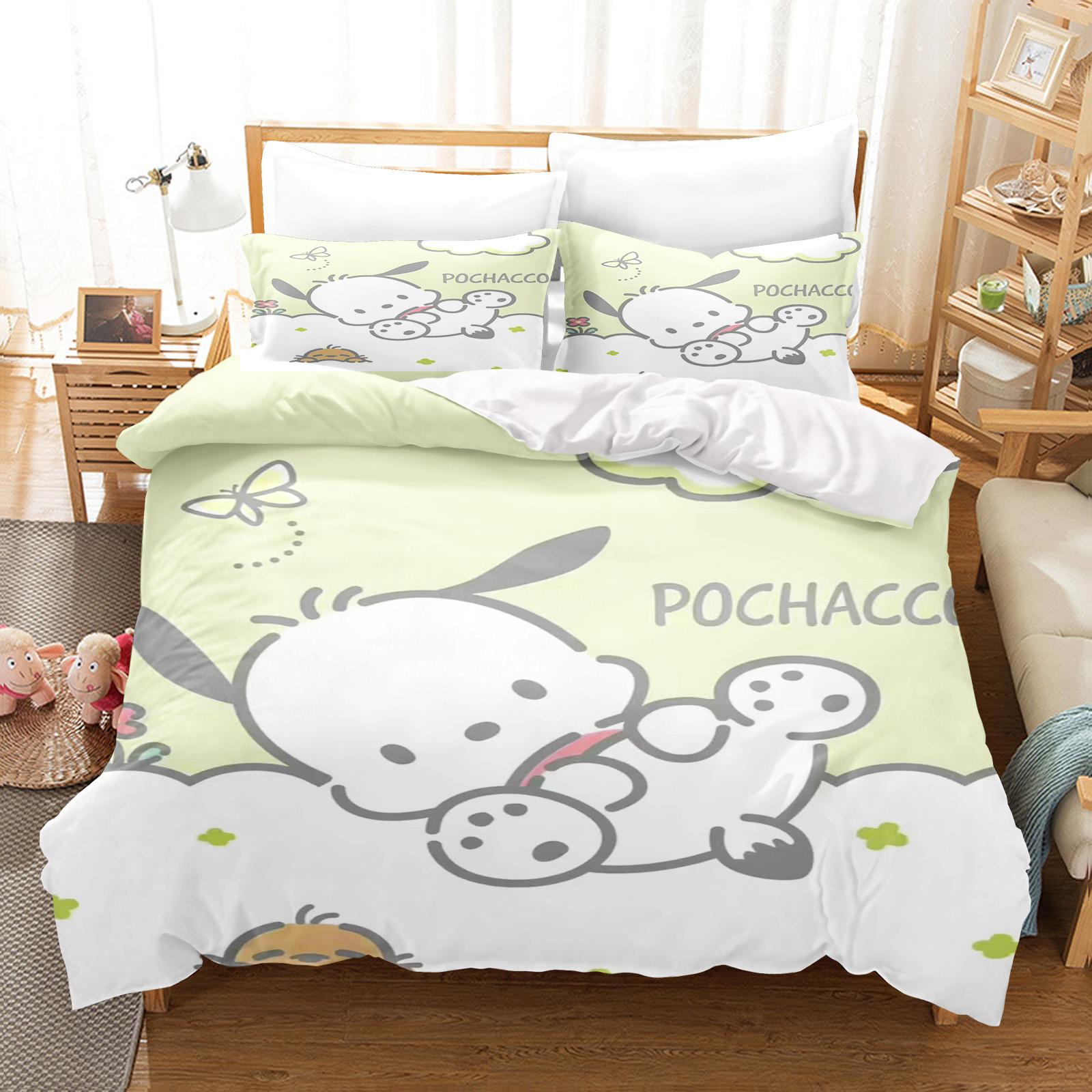

Pochacco Duvet Cover Set Bedding Cute Printed Cartoon Quilt Cover Comforter Sets 3-Piece Set 1 Covers King Size 135X200cm