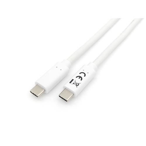 Câble USB - EQUIP - 128361 - USB 3.2 Gen 1 - 1 m - Connecteurs USB C - Blanc