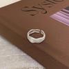 S925 Sterling Silver Brushed Bead Edge Ring for Women - Japanese & Korean Minimalist Design