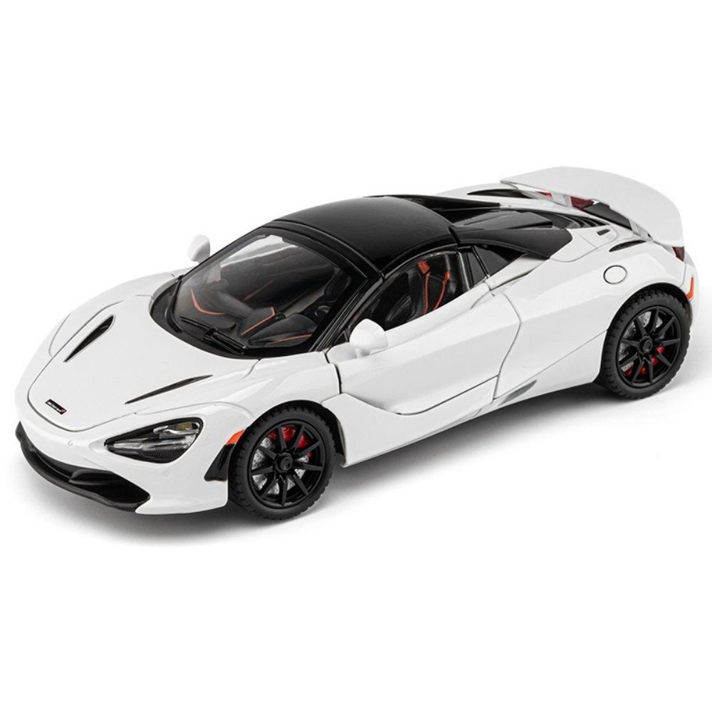 

1/24 McLaren 720S Модель из сплава Металлическая литая модель спортивного автомобиля Симуляция звука и света Коллекция Детская игрушка Подарок белый