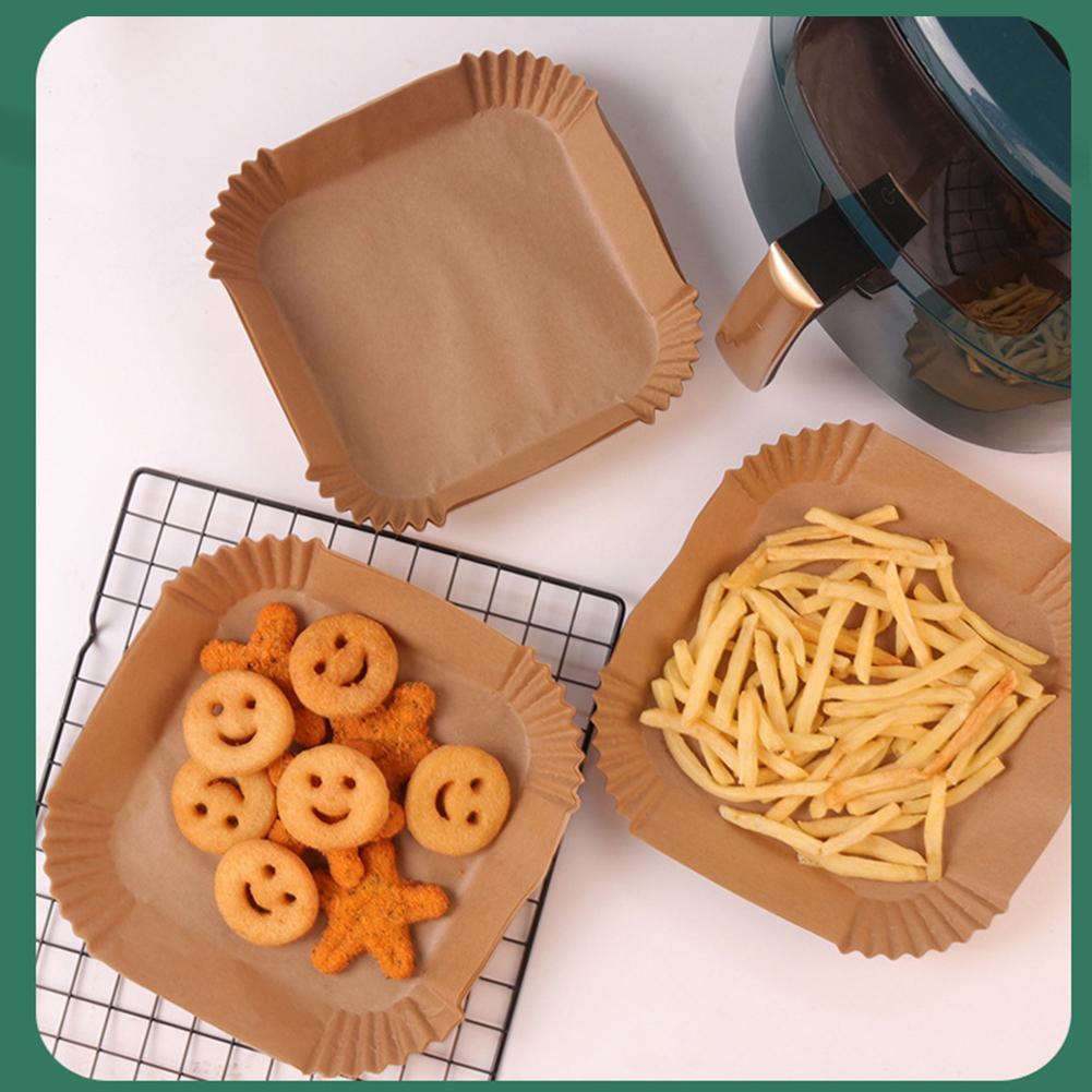 100PCs Air Fryer Disposable Liners Non-stick Disposable Liners Square Air Fryer Parchment