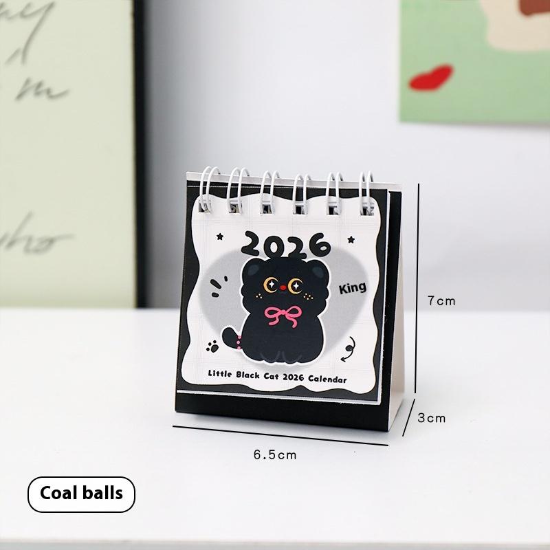 2026 Mini Simple Cute Cartoon Pattern Small Desk Calendar Pocket Portable Calendar Punch Plan Desktop Decoration