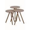 Colorful Triple Nesting Coffee Table Wooden Legs Round Pastel Design Cream