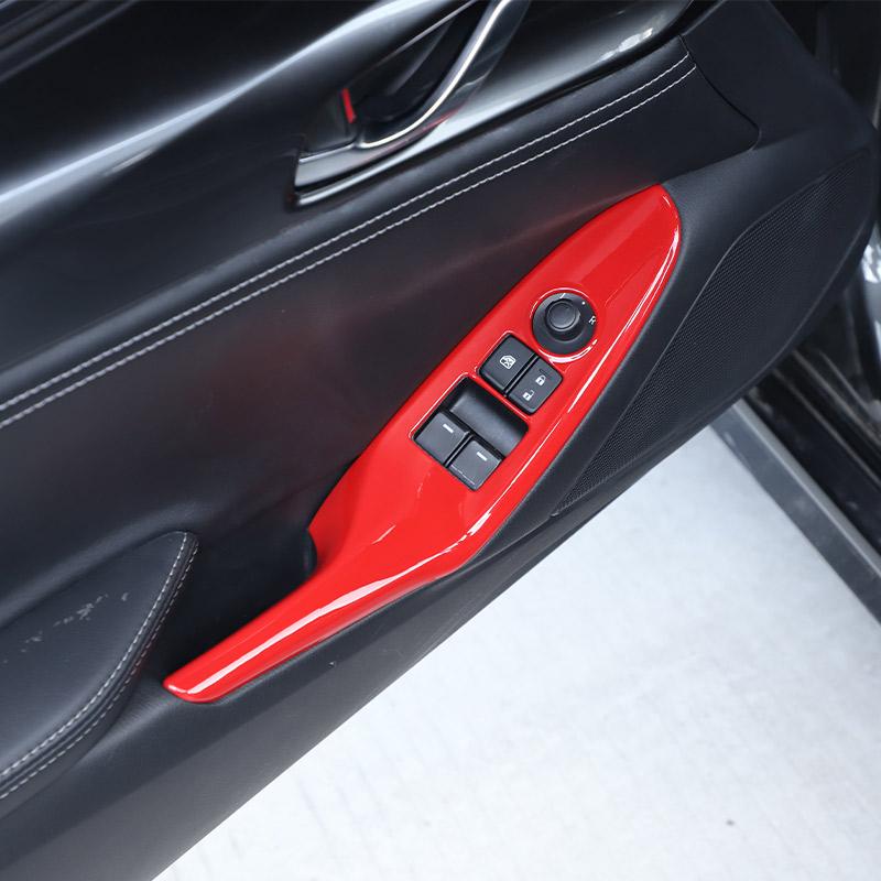 ABS Carbon Fiber/Matte Black For Mazda MX-5 2016-2026 Window Lifting Button Decorative Frame Sticker Car Interior Accessories