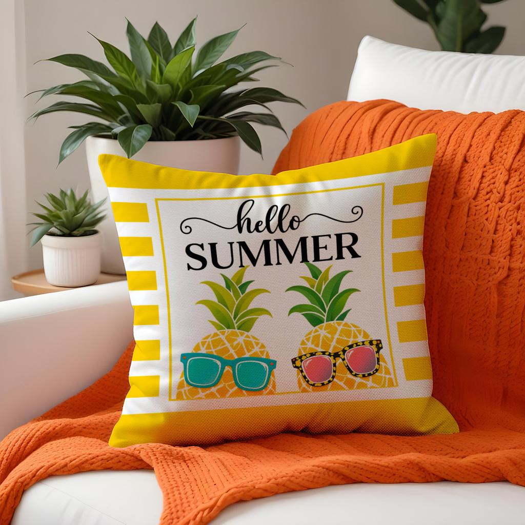 Summer Creative Pineapple Print Pillowcase Home Sofa Cushion Pillowcase Decoration