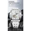Dulunwe Tonneau Sports Men's Tourbillon Watches Starry Moon Phases Hollow Out Automatic Mechanical Watch Rubber Strap Luminous Wristwatch