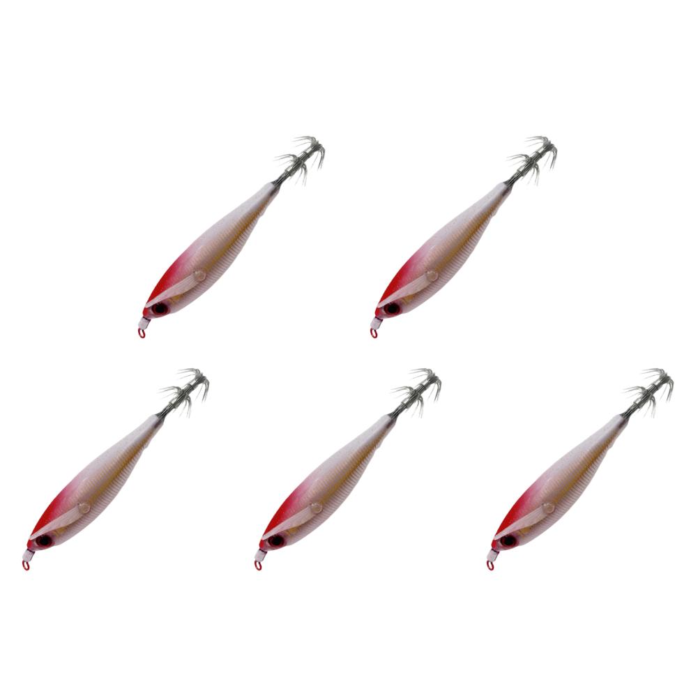 1-10Pcs Luminous Fishing Lure Wood Shrimp Lures Fishing Squid Jig Hook Octopus Cuttlefish Shrimp Jigging Bait for Night Fishing