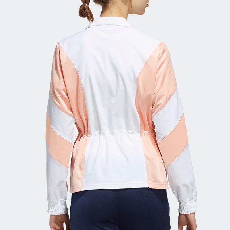 Adidas Neo Color Block Retro Stand Collar Casual Sports Jacket Women Jacket White Pink EI4265