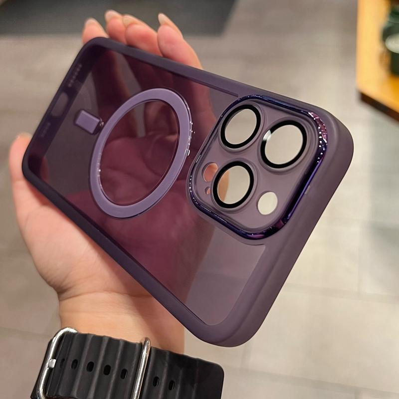Luxury Magsafe Wireless Charge Transparent Case For iPhone 11 12 13 14 15 Pro Max Plus Magnetic Soft Shockproof Bumper Cover