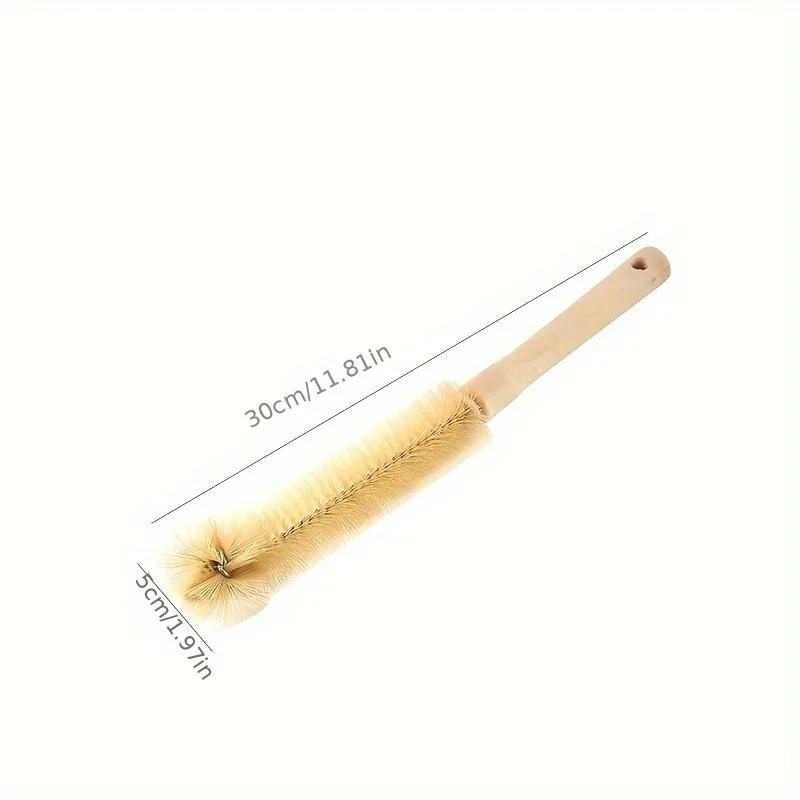 1pc Bottle Cleaning Brush With Wooden Handle Glass Cup Washing Brush No Dead Corner Cup Accessories Cleaning Supplies Tool