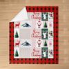 Xmas Grids Flannel Blanket Warm Lightweight,Merry Christmas Theme Warm Blanket for Couch Sofa Decor,Cartoon Santa Claus Warm