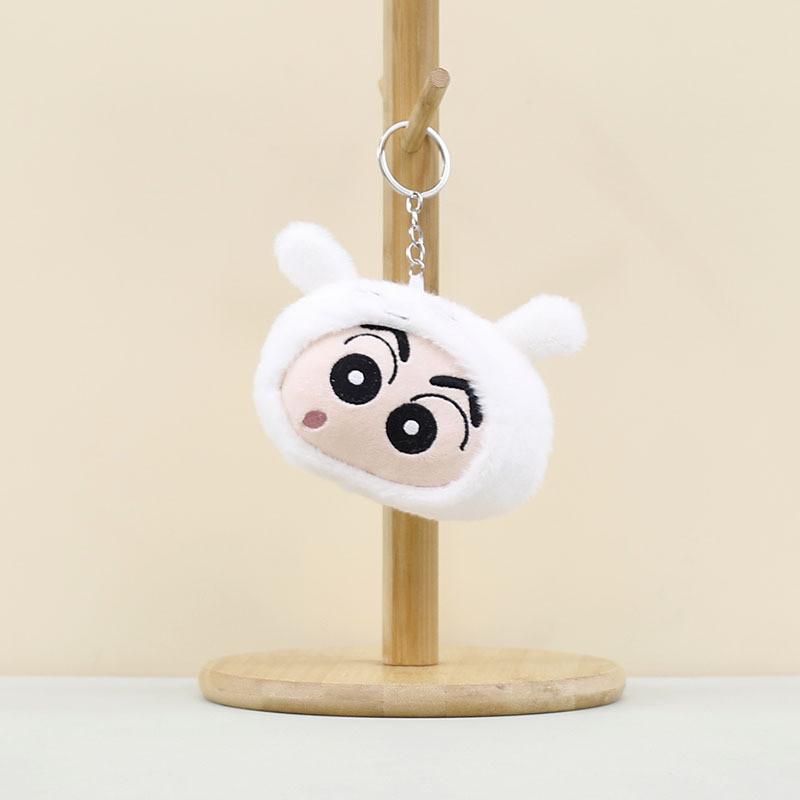 Adorable Shin-chan Plush Keychain Cute Sound-making Toy 8cm Soft Pp Cotton