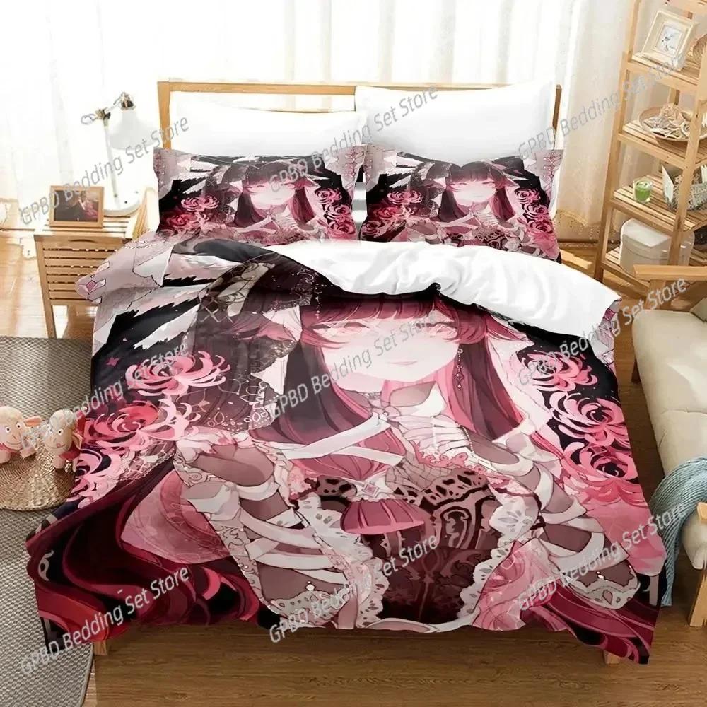 Anime Game Genshin Impact Columbina Comfortable Duvet Cover Pillowcase Bedding Set Children Bedroom Decoration Home Textile