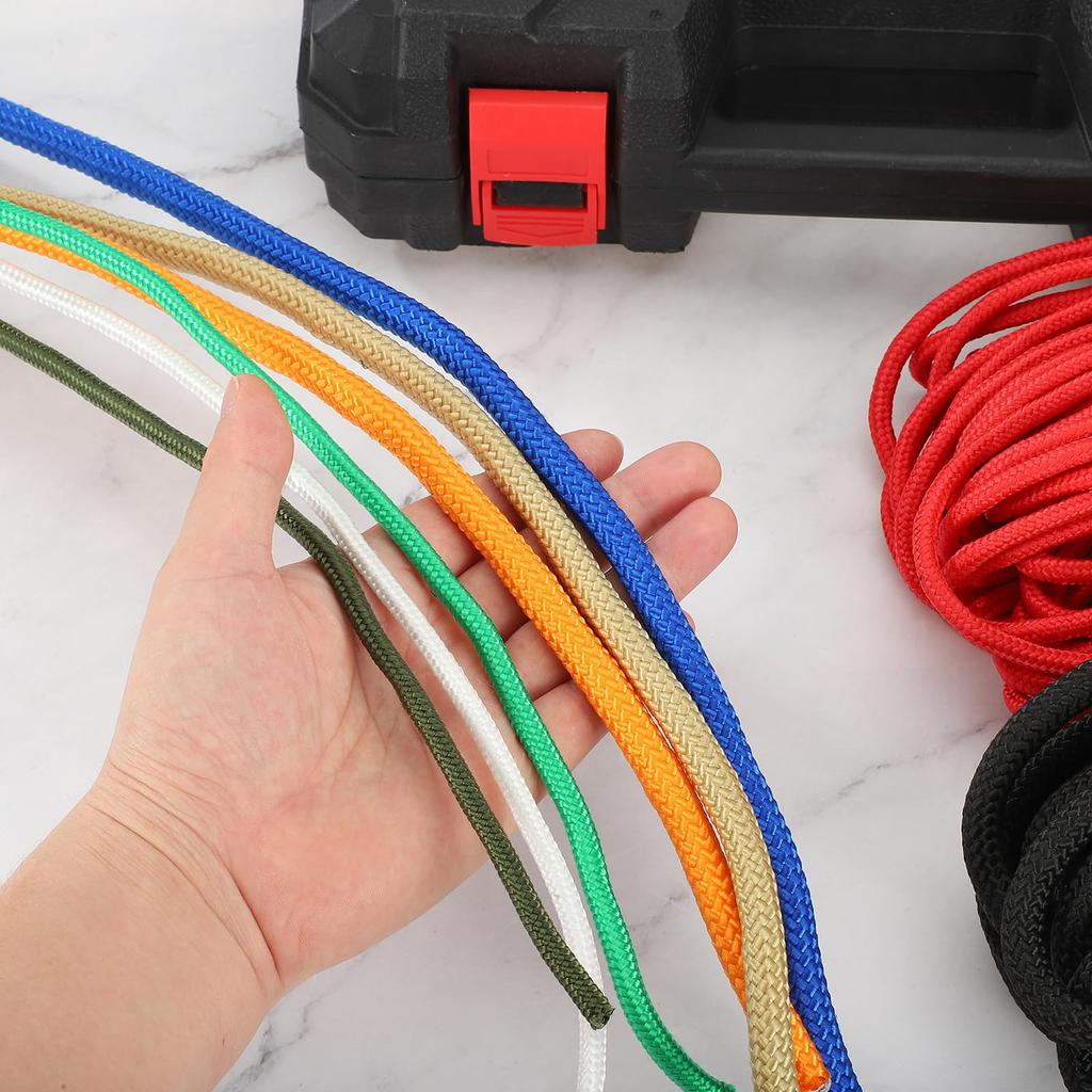 Uxcell 1/4" 90 fot Polypropenrep, Massivflätat Användningsrep för Camping, Flaggstänger, Garderober och Utomhusbruk, Blått