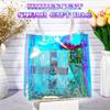 5pcs Small Gift Bag Reusable Iridescent Clear Bags Goodie Holder with Handles for Shopping Christmas Party Favor Shopping Bags Handbags Gift Bags