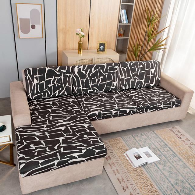 Stretch Printing Sofa Seat Soft Cushion Slipcovers Washable Design Removable Corner Couch Covers Furniture Decoration For Hotel Living Room Room