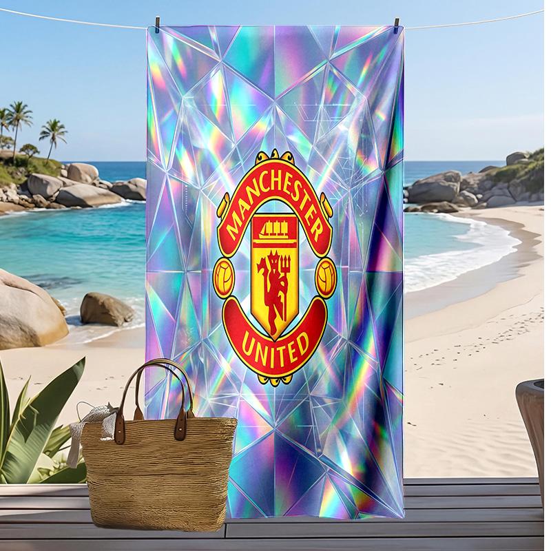 Manchester United Printed Beach Towel Quick Dry Soft TowelPortable Large Rectangular Beach Blanket for Travel Swimming Pool