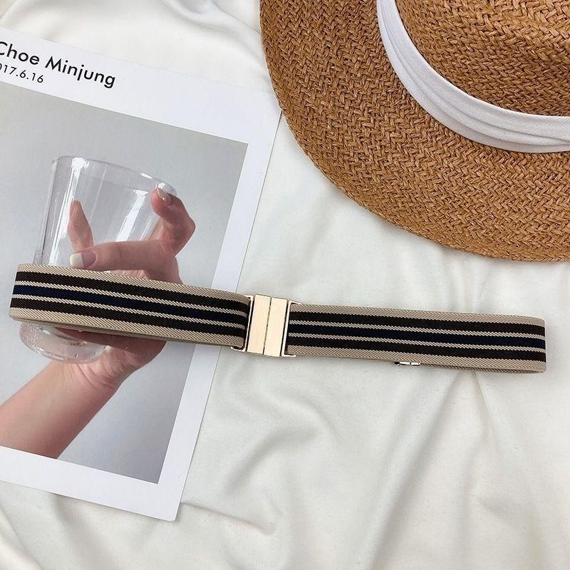 

Sleek Waist Elastic Belt For Men And Women Perfect For Casual Attire And Stylish Layers ApricotBlackApricot