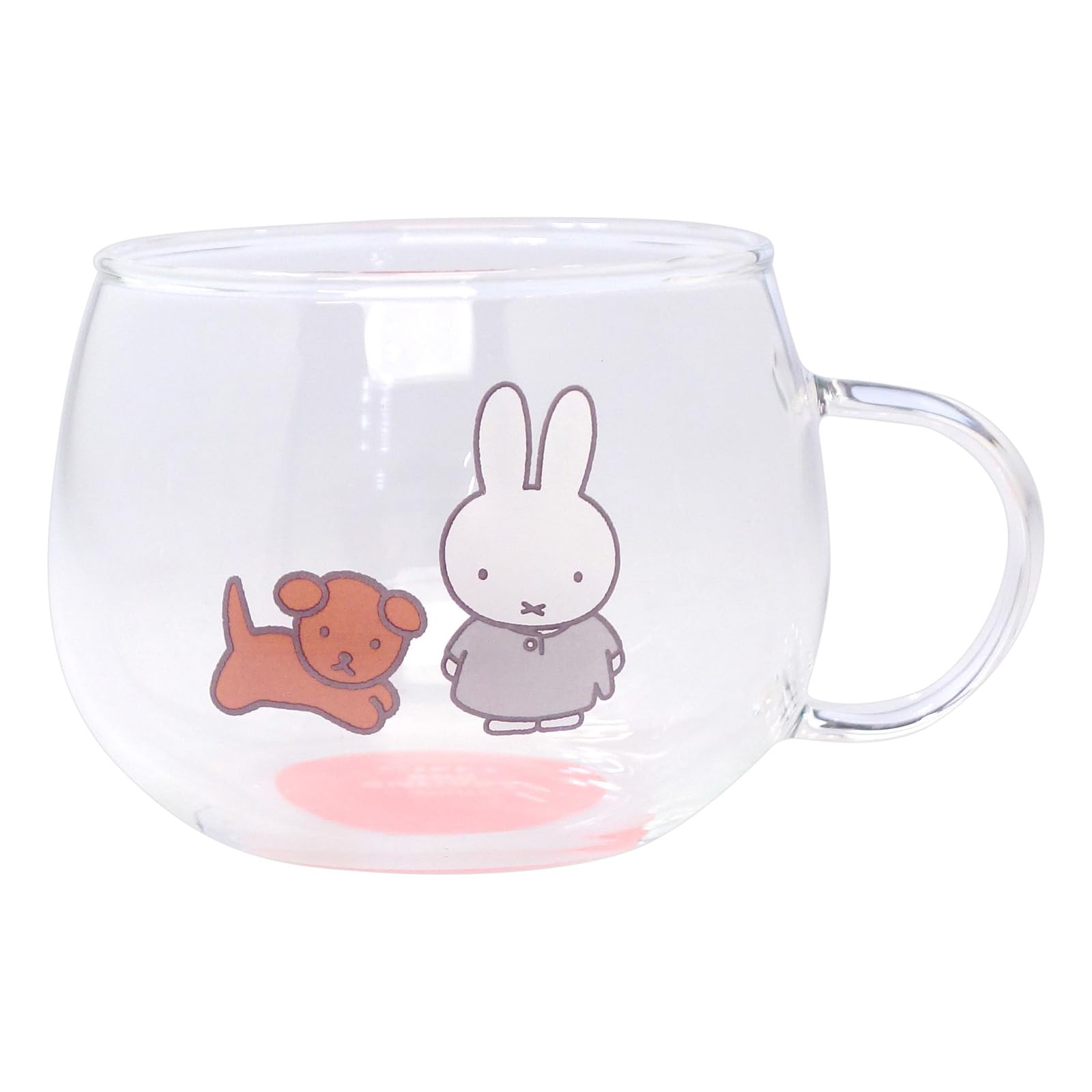 

Kanesho Toki Dick Bruna Glass MIFFY and SNUFFY Made in 405154 Miffy & Snuffy Mug, Heat-Resistant, Approx. 400ml, Pink, Japan, розовый