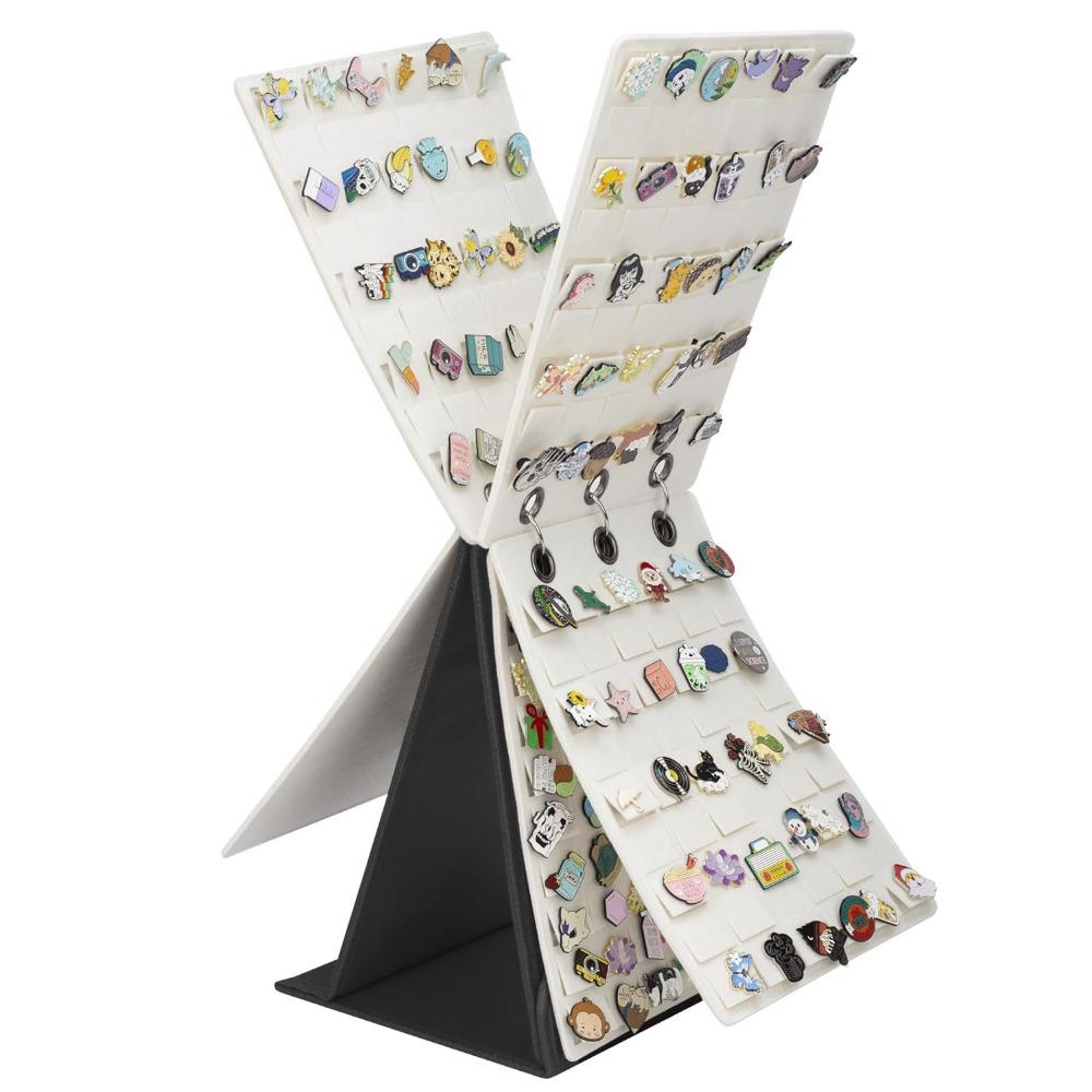 Felt Pin Display Stand Large Capacity Badge Display Cases Pin Collection Storage белый