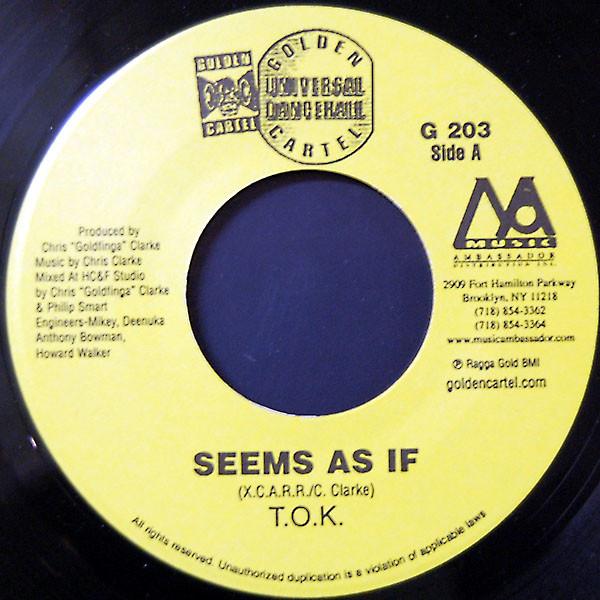 

7inch Record T.O.K. - Seems As If G203 Golden Cartel R 2003 US Reggae, Ska & Dub Used