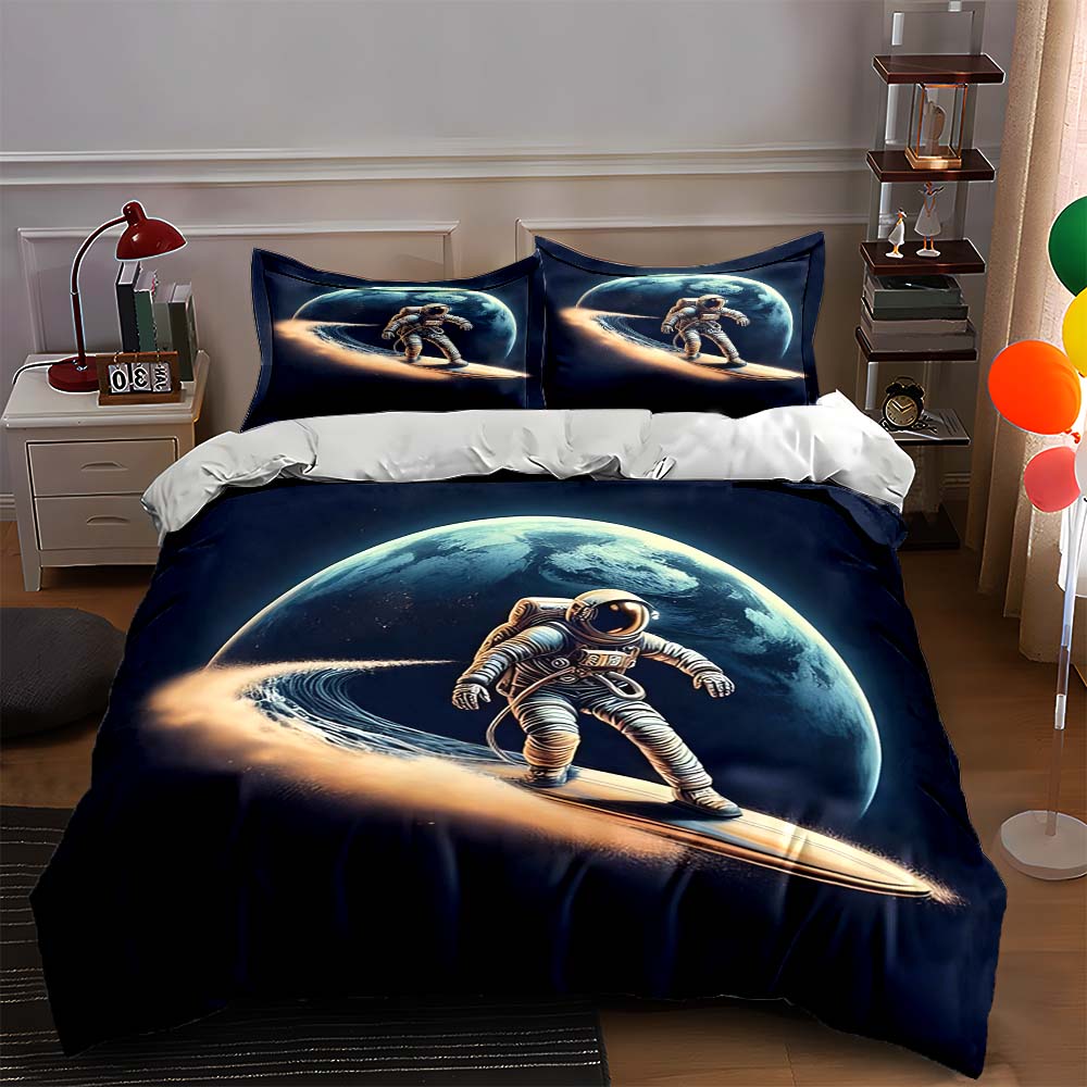 

Astronaut surfing space. Bedding Duvet cover sets Duvet covers Pillowcases gifts (1 * Duvet Cover 2 * Pillowcases, without duvet insert) 135x200cm