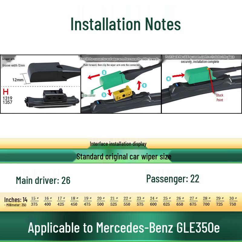 

Multi-Functional Frameless Silent Wiper Blade for Mercedes GLE350/d/e