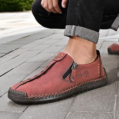 Nouvelles chaussures décontractées pour pieds de printemps et d'automne de grande taille, chaussures Doudou de grande taille pour hommes, chaussures en cuir cousues à la main