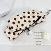 Retro Polka Dot Dual-Use Folding Umbrella: Windproof, Sturdy, Automatic Sunshade for Women