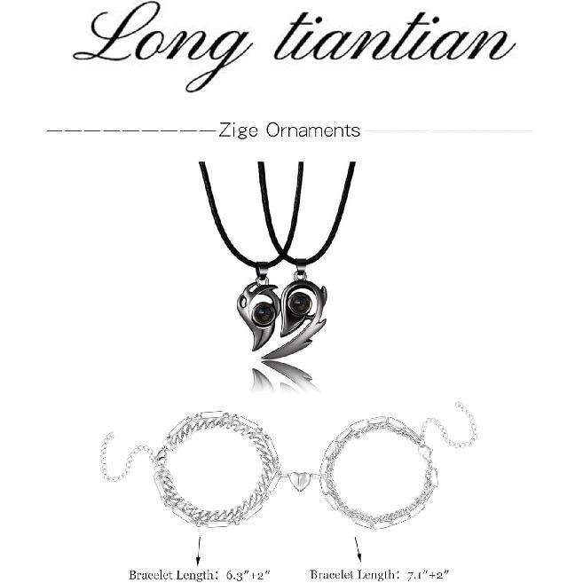 Long Tiantian Couples Bracelets Necklaces Matching Couple Bracelet Necklace for Bf Gf Couple Gifts for Her Couples Promise Necklace Bracelet for Him
