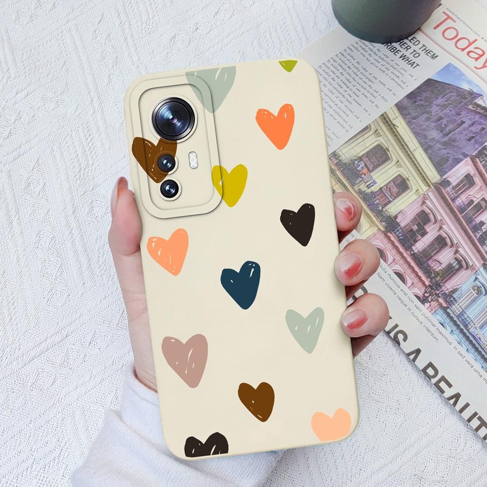 For Xiaomi 12 Pro Lite Ultra Phone Cases Butterfly Cat Heart Liquid Silicone Camera Protection Shell Cover For Xiaomi12 Bumper
