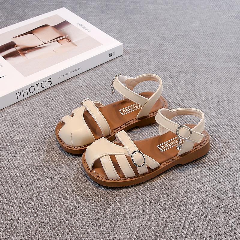 Girls Sandals Hollowed-out Kids Beach Shoes Soild Color Versatile 2025 Summer New Children Fashion Shoes Soft Sole Non-slip