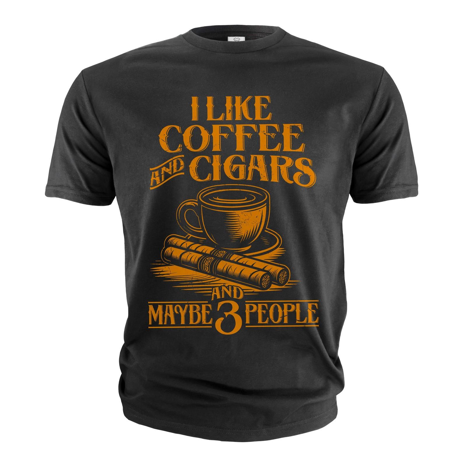 Мужская смешная футболка  Я люблю кофе и сигары  День отца папа Папа дедушка футболка S