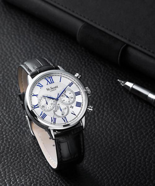 Seinteuseukoteuleondeon St3051L Osiris Chronograph Men'S Leather Watch 3 Models