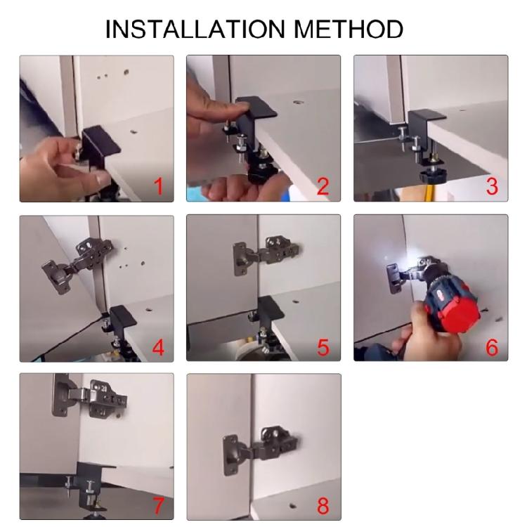 Door Install Locator Carpentry Framework DIY Support Arm Cabinets Frame Mounting Jig Cupboard Mounting Clamp