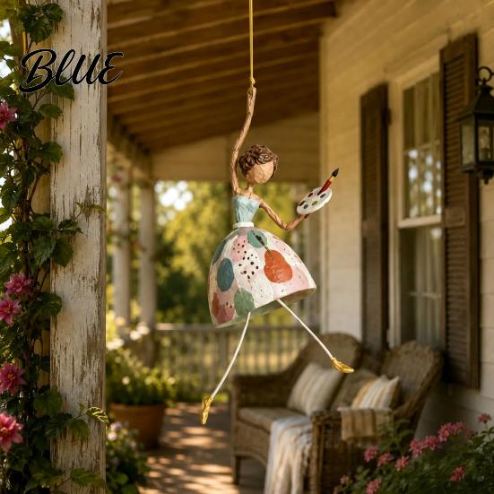 Graceful Silhouette Art Dancing Lady Hanging Ornament for Home Decor Elegant Sculpture Ornaments Creative Pendant Indoor Outdoor Window Porch Garden