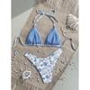 Women S Sexy Split Thong Bikini Swimsuit With Tie